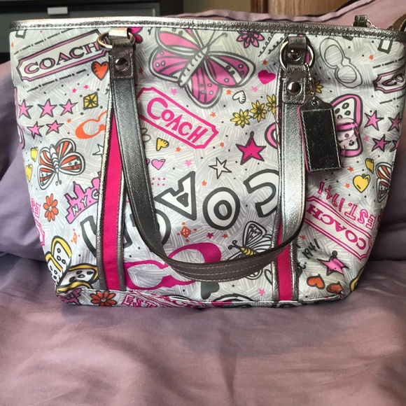 Coach Handbags - Coach Poppy Butterfly  Graffiti purse